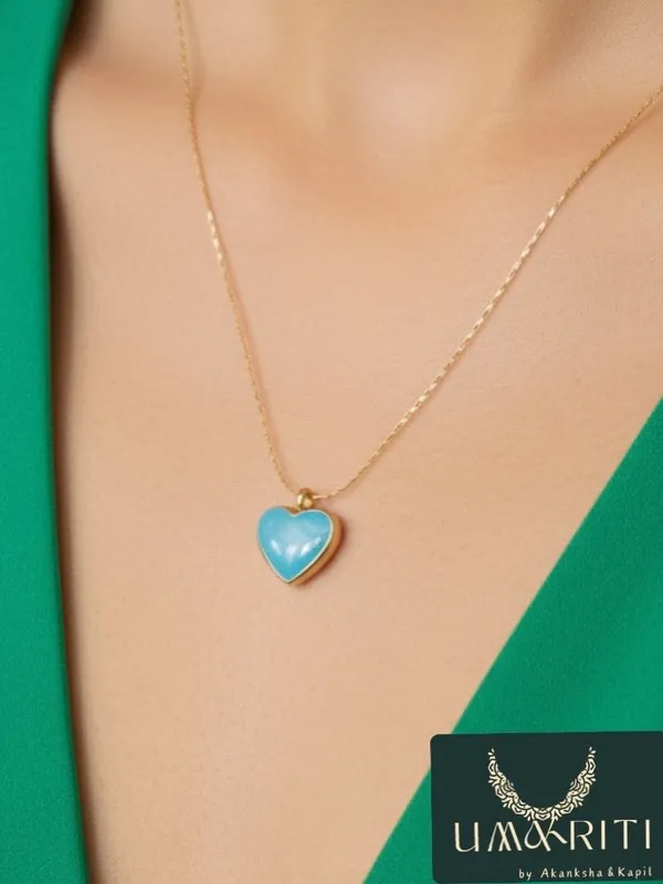 Light_Blue_With_Gold_Ocean_Heart_Pendant_Necklace_For_Women